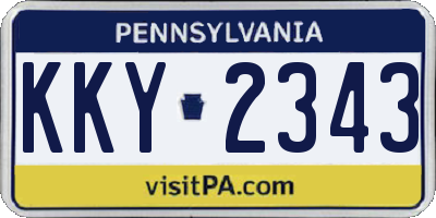 PA license plate KKY2343