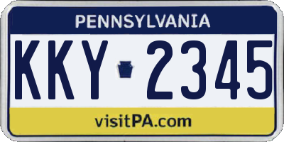 PA license plate KKY2345