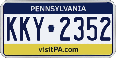 PA license plate KKY2352