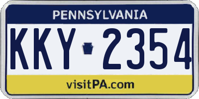 PA license plate KKY2354