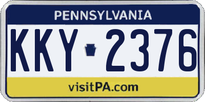 PA license plate KKY2376