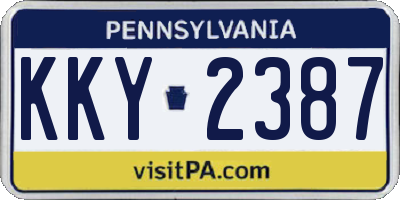 PA license plate KKY2387