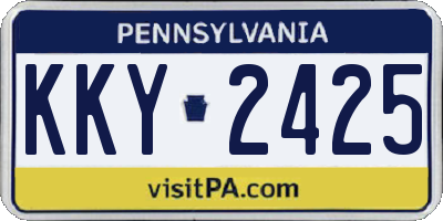 PA license plate KKY2425