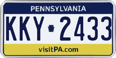 PA license plate KKY2433