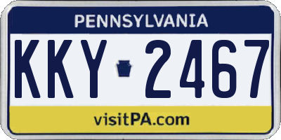 PA license plate KKY2467
