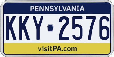 PA license plate KKY2576