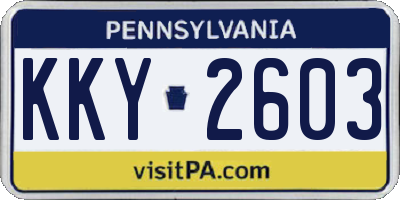 PA license plate KKY2603