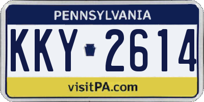 PA license plate KKY2614