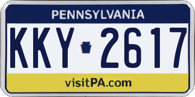PA license plate KKY2617