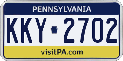 PA license plate KKY2702