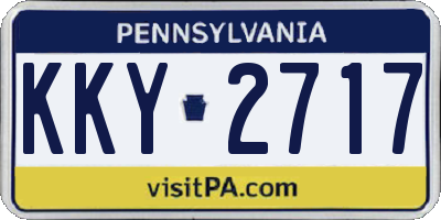 PA license plate KKY2717