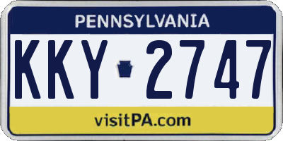 PA license plate KKY2747