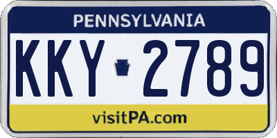 PA license plate KKY2789
