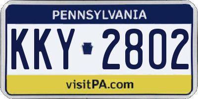 PA license plate KKY2802