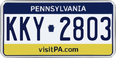 PA license plate KKY2803