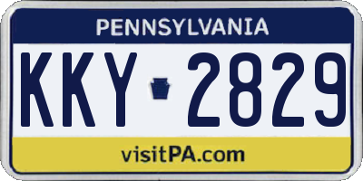 PA license plate KKY2829