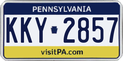 PA license plate KKY2857