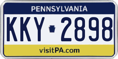 PA license plate KKY2898