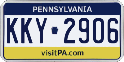 PA license plate KKY2906