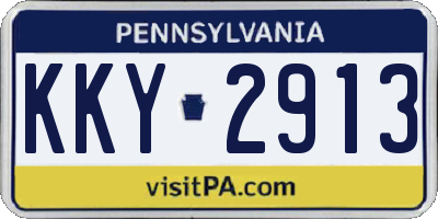 PA license plate KKY2913
