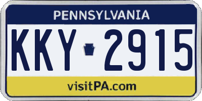 PA license plate KKY2915