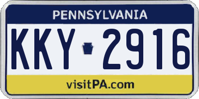 PA license plate KKY2916