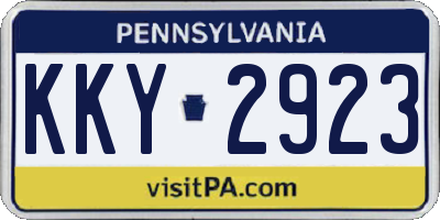 PA license plate KKY2923