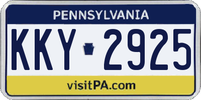 PA license plate KKY2925