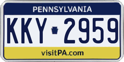 PA license plate KKY2959
