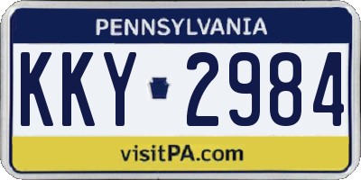 PA license plate KKY2984