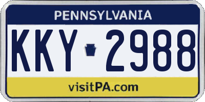 PA license plate KKY2988
