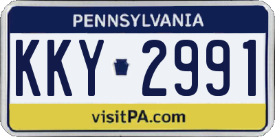 PA license plate KKY2991