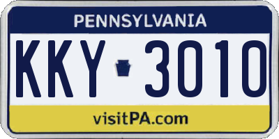PA license plate KKY3010