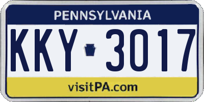 PA license plate KKY3017
