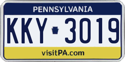 PA license plate KKY3019
