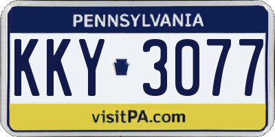 PA license plate KKY3077