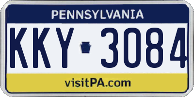 PA license plate KKY3084