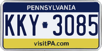 PA license plate KKY3085