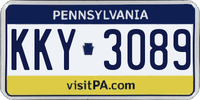 PA license plate KKY3089