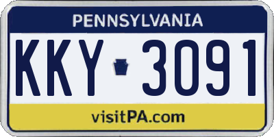 PA license plate KKY3091
