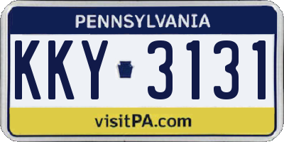 PA license plate KKY3131