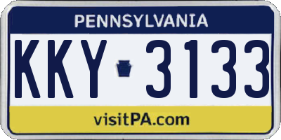 PA license plate KKY3133