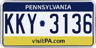 PA license plate KKY3136