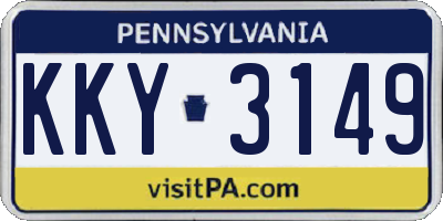 PA license plate KKY3149