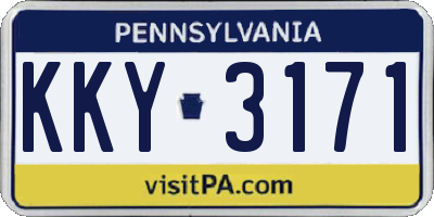 PA license plate KKY3171
