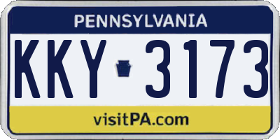 PA license plate KKY3173