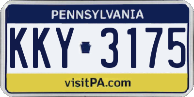 PA license plate KKY3175