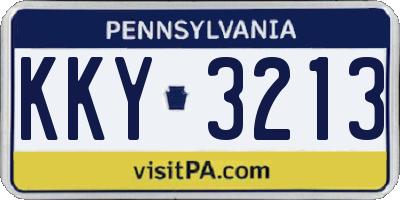 PA license plate KKY3213