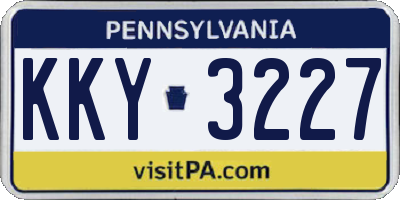 PA license plate KKY3227