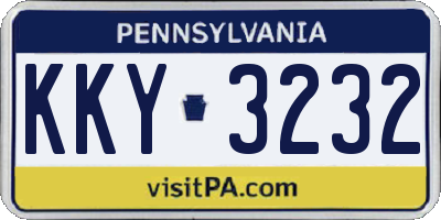 PA license plate KKY3232